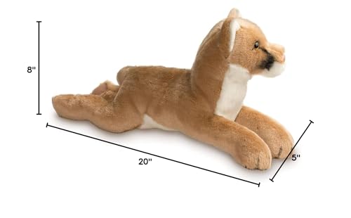 Surface washable care for Douglas Kelso Mountain Lion plush after playtime.