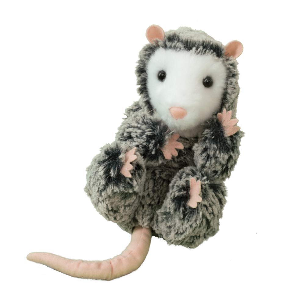 Douglas Lil' Baby Possum plush with soft gray fur and white face for lifelike cuddly moments.