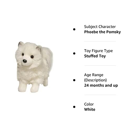 Douglas Phoebe Pomsky plush face expression highlights lifelike charm for comforting hugs.