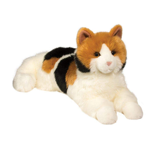 Douglas Puzzle Calico Cat plush, 19-inch long, lifelike calico coat encourages imaginative play