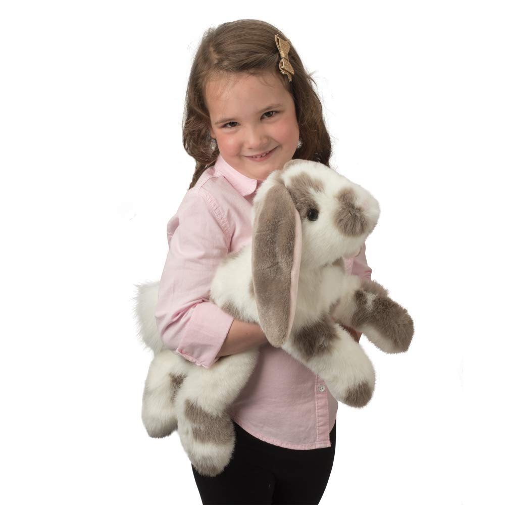 Fabric texture close-up of Douglas Ramsey Gray Spotted Bunny showing durable materials