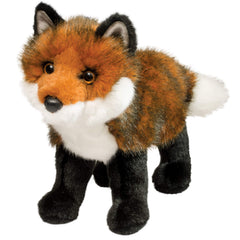 Douglas Scarlett red fox plush close-up with amber eyes and soft fur for imaginative play