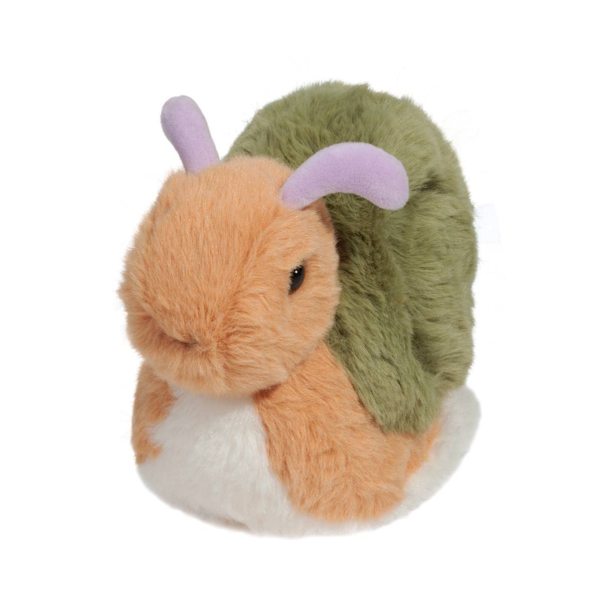 Douglas Shelby snail plush with lavender antennae sparks playful storytelling moments.