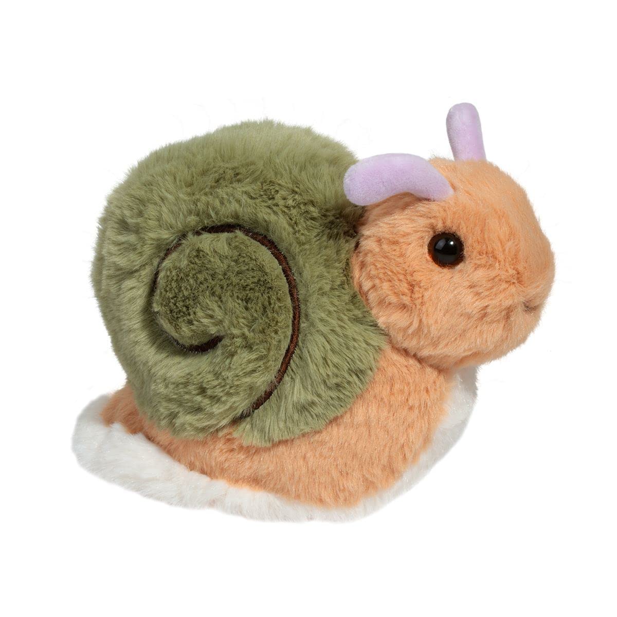Douglas Shelby snail plush with soft tan body invites comforting cuddles.