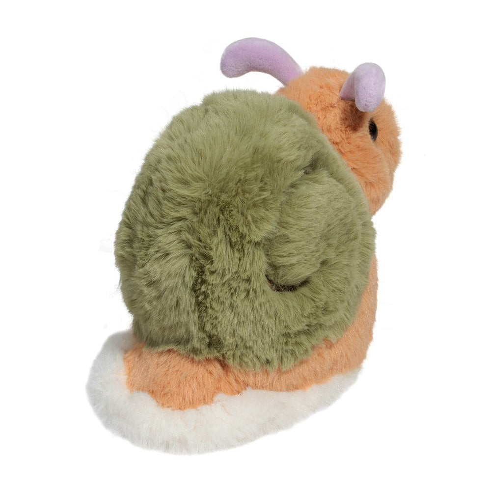 Douglas Shelby snail plush fits small hands for easy, travel-friendly cuddles.