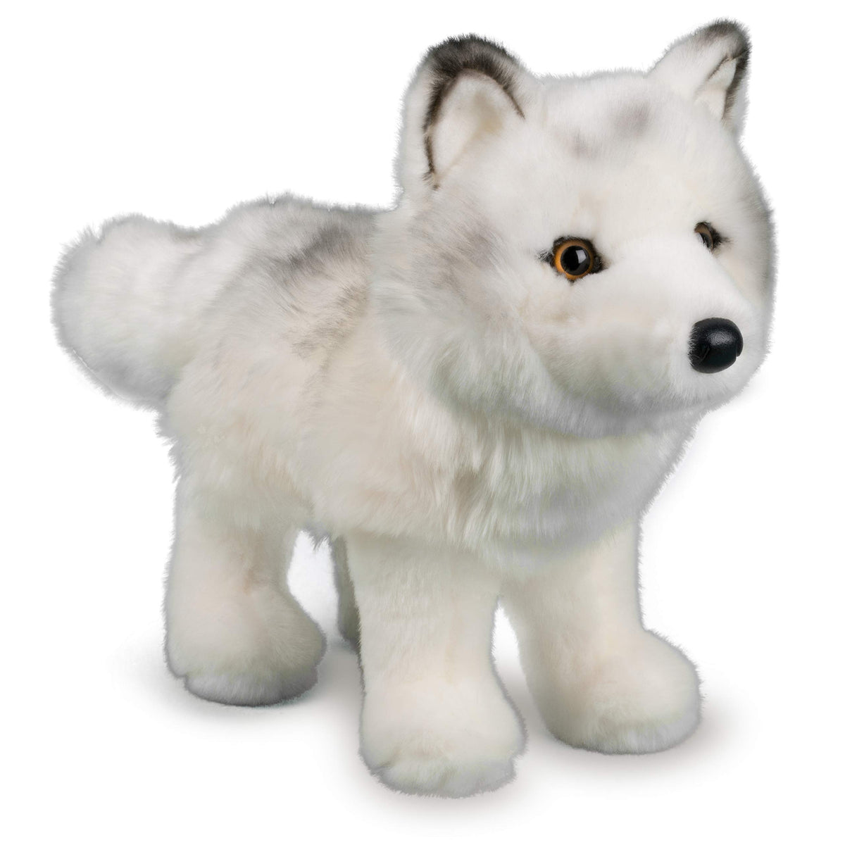 Douglas Snow Queen Arctic Fox plush front view, ultra-soft fur for cozy hugs.