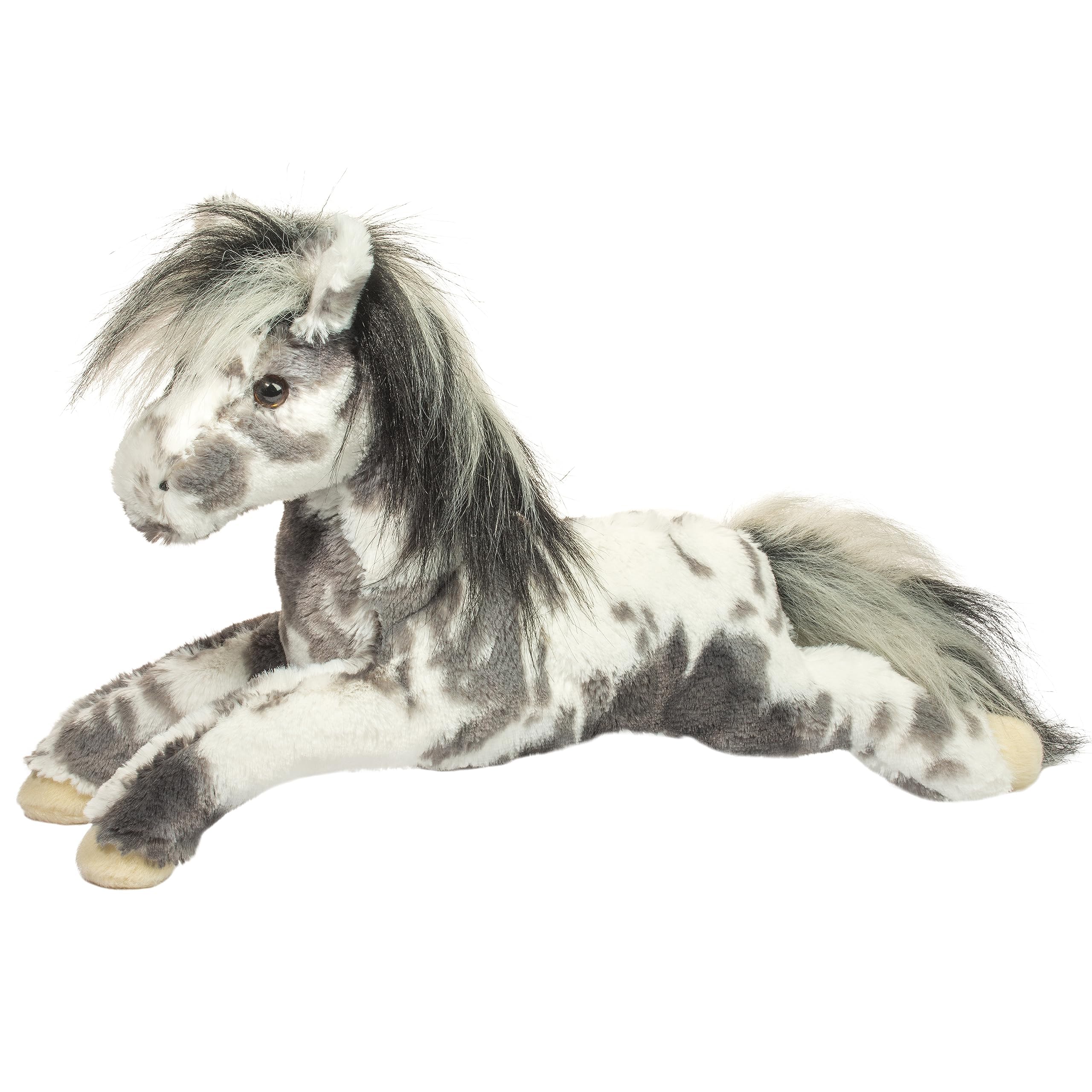 Douglas Starsky Appaloosa horse plush with a fluffy mane for cozy imaginative play.