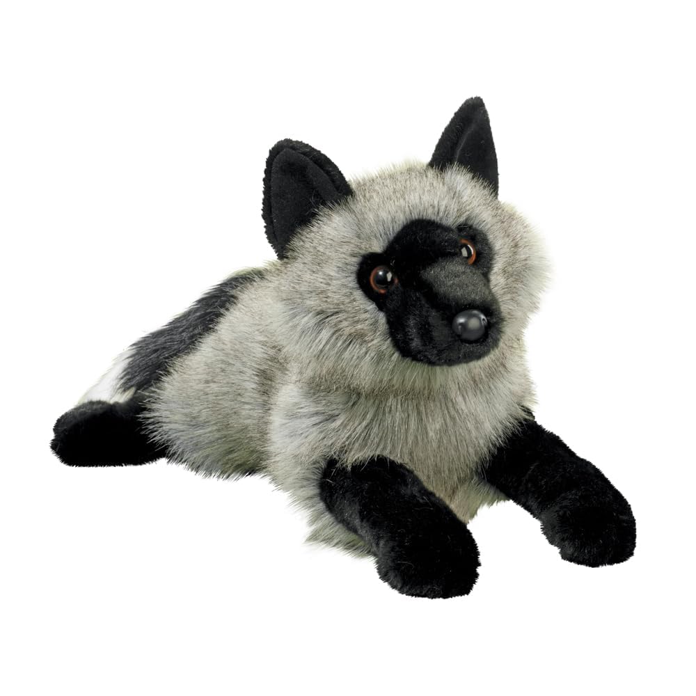 Douglas Sterling Silver Fox plush with amber eyes for lively play.