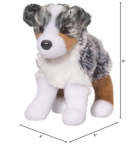Douglas Steward Australian Shepherd plush close-up, soft fur for comforting cuddles.