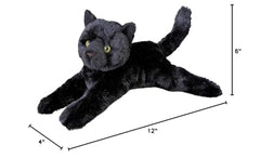 Douglas Tug Black Cat plush with coal black coat for lifelike display and cuddling.