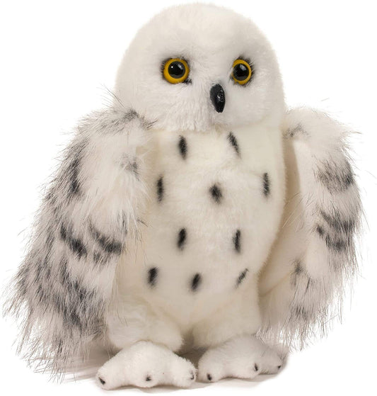 Douglas Wizard Snowy Owl plush face detail for a lifelike expression.