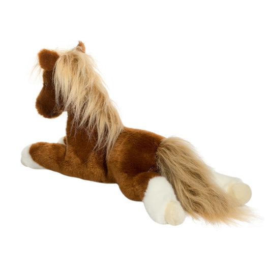 Douglas Wrangler Chestnut Horse Plush close-up of amber eyes inviting imaginative play.
