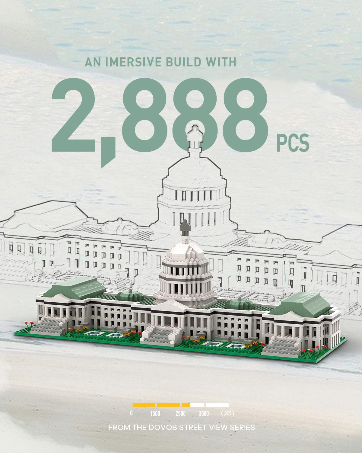 dOvOb Capitol Building display-ready model on desk