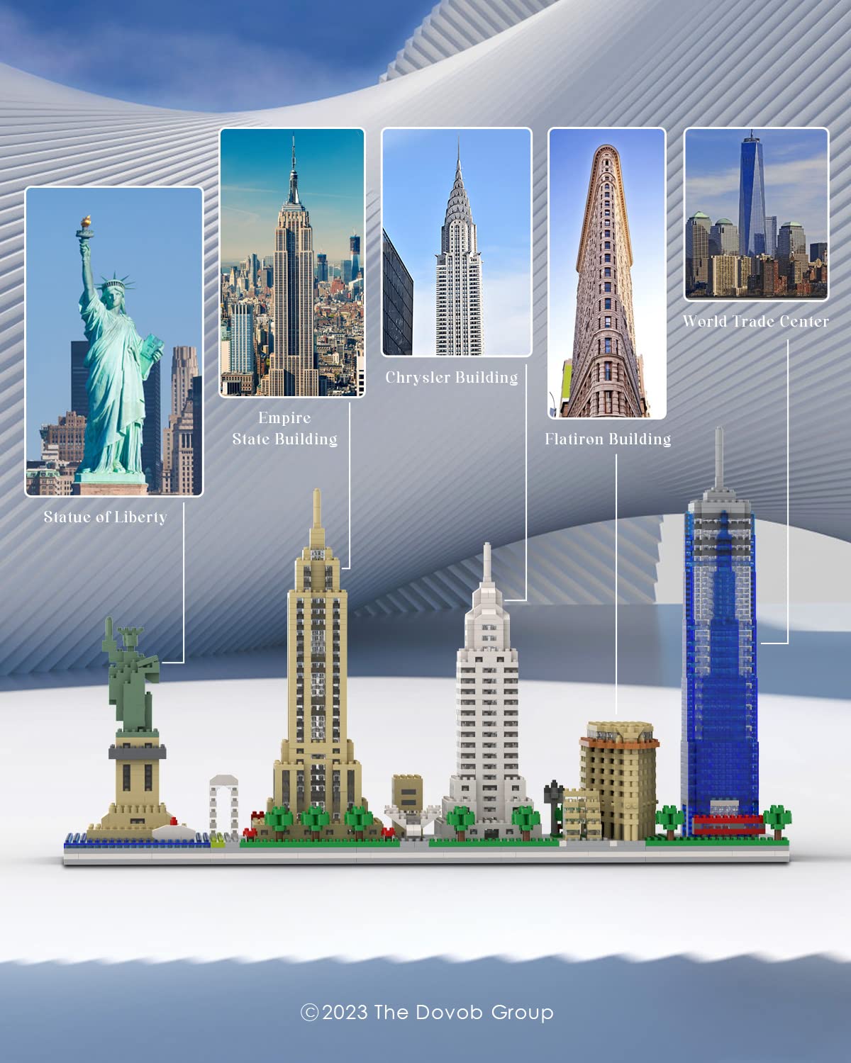 dOvOb Chrysler Building micro blocks offer intricate detailing for collectors.