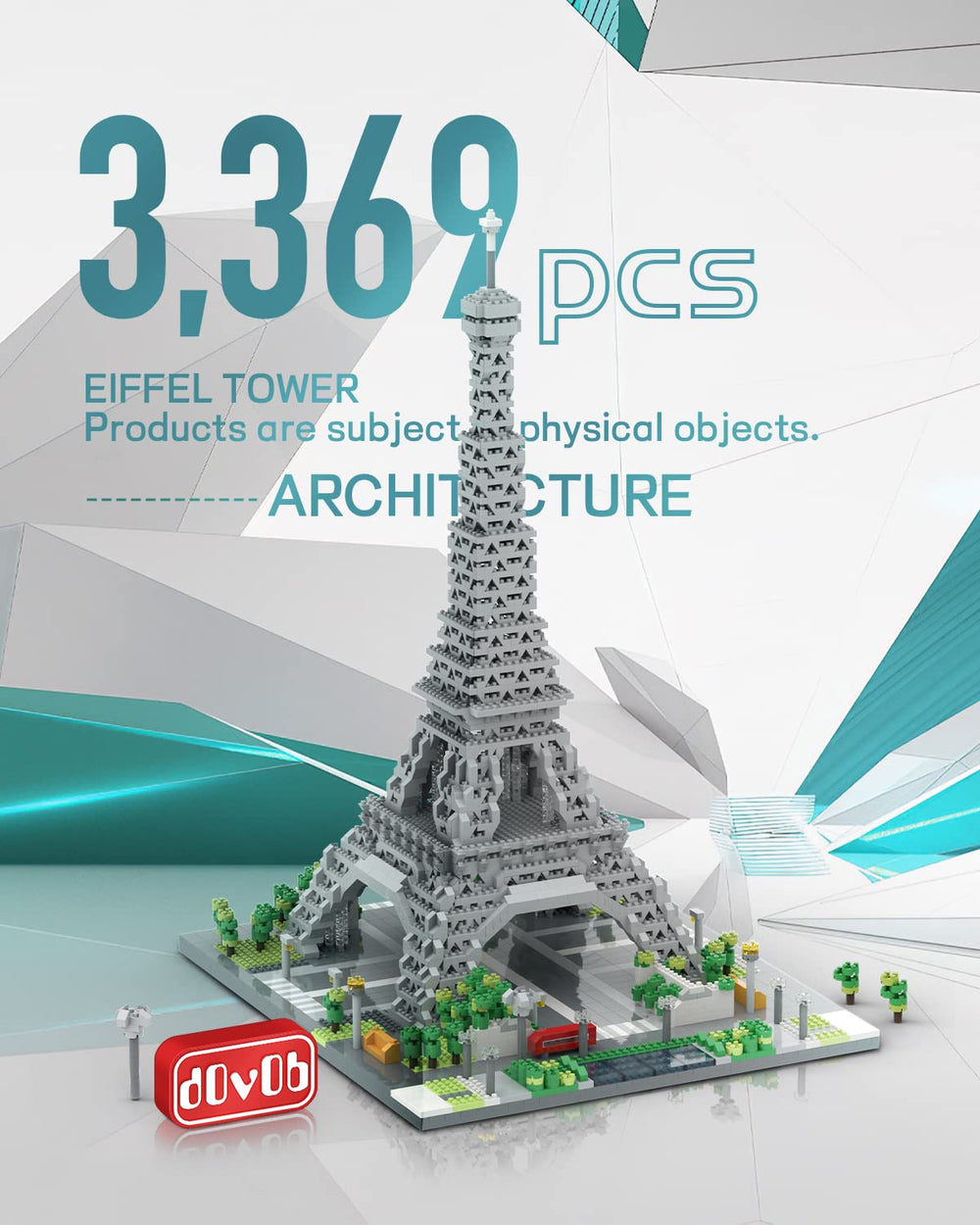 dOvOb Eiffel Tower detailed model display for desk or shelf.