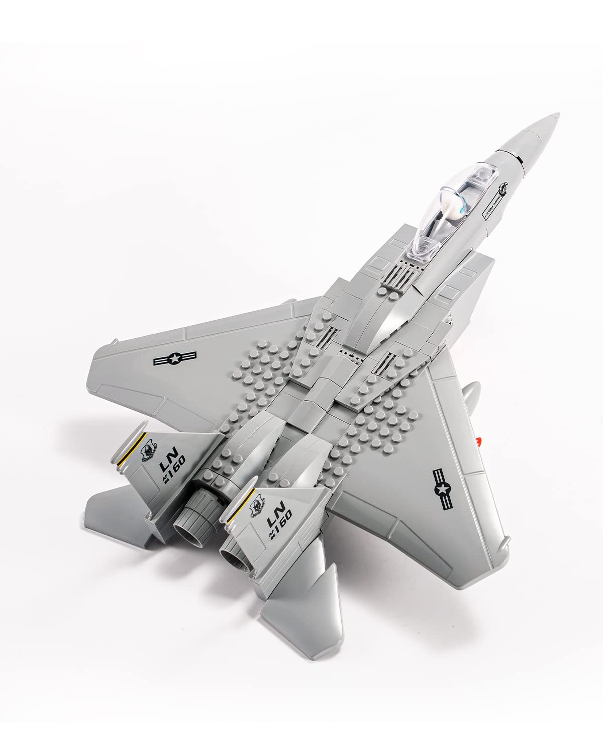 dOvOb F-15 Eagle jet model front view, ideal for display and collection