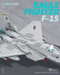 dOvOb F-15 Eagle jet model side view, perfect for educational play and display