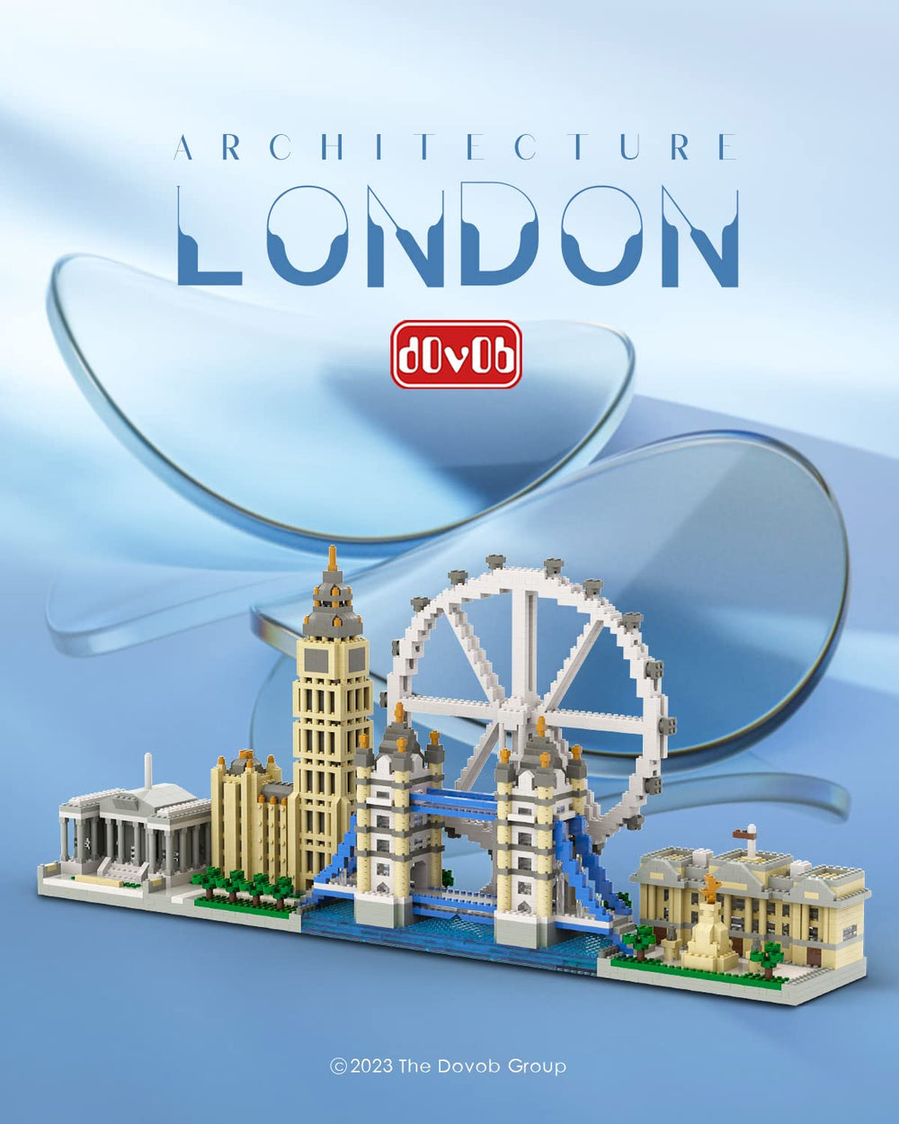 dovob London skyline blocks with Big Ben for desk decor and inspiration.