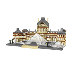DovOb Louvre micro building blocks kit highlights refined detail for display.