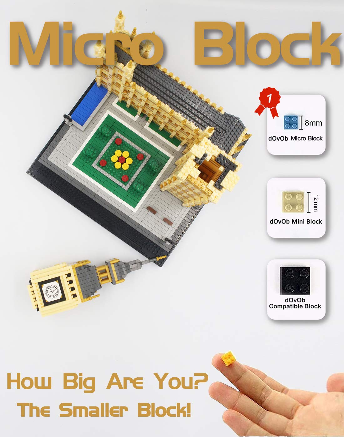 dovob micro building blocks closeup showing tiny bricks and color variety