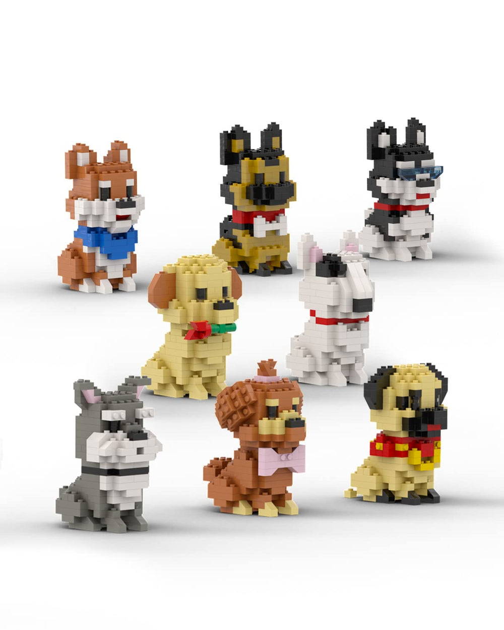 dovob micro mini blocks corgi model for display and play