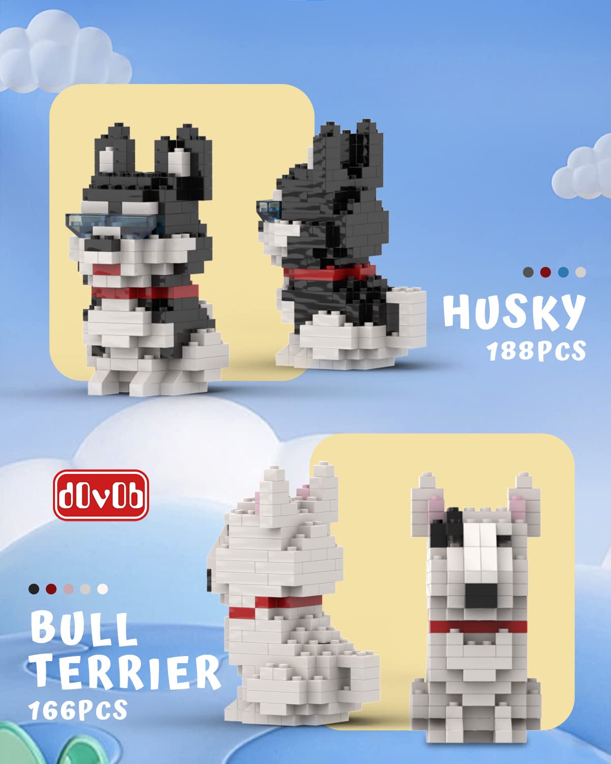 dovob micro mini blocks schnauzer model for showcase and family activity