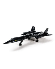 dOvOb SR-71 block model front view with intricate detailing for display.