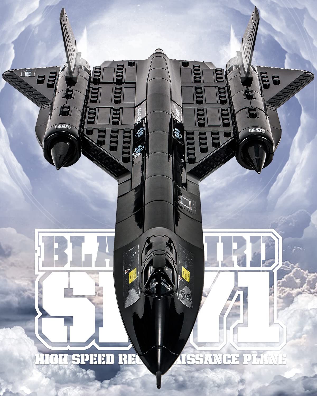 dOvOb SR-71 block model side view showing wings and cockpit details.
