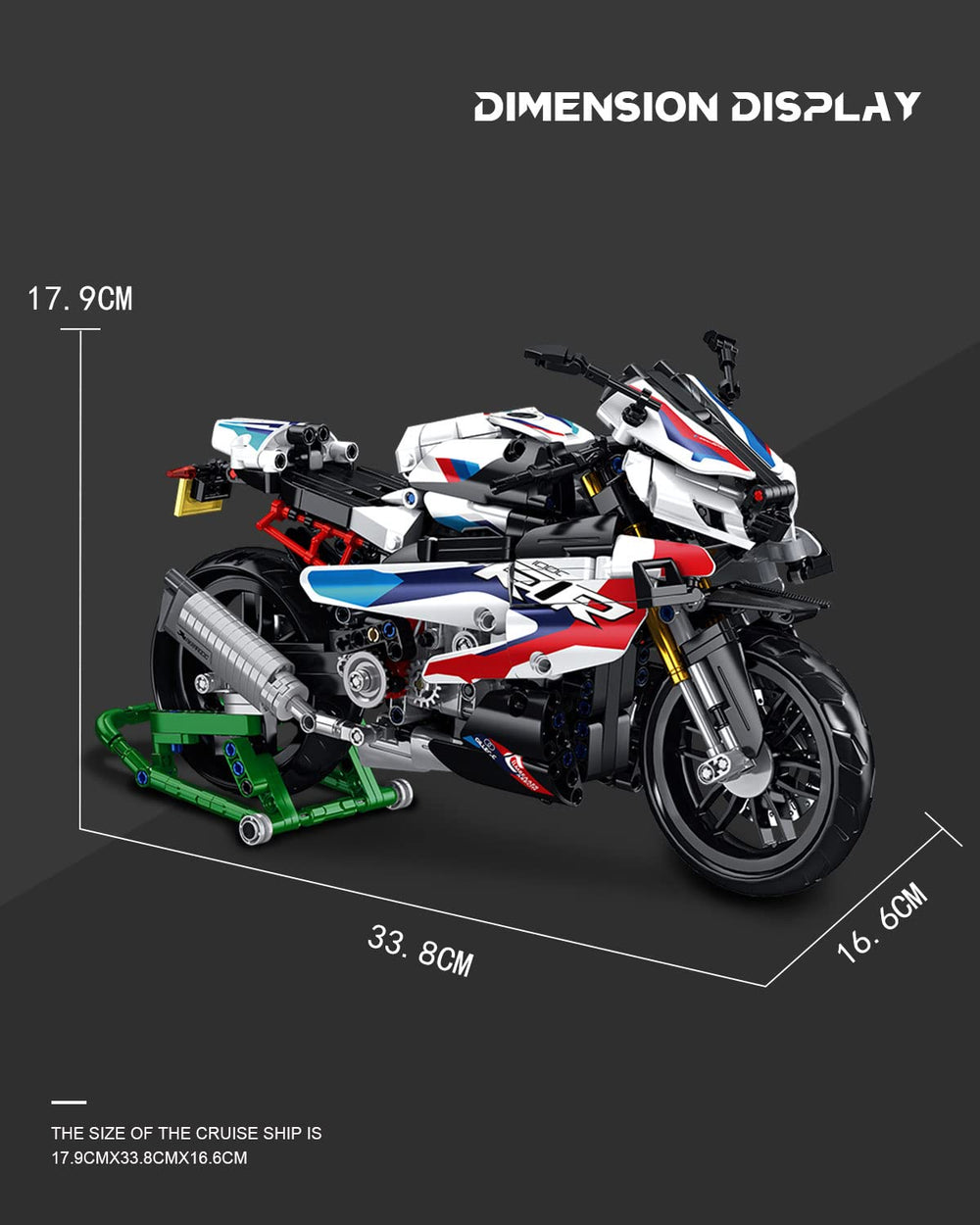 dOvOb Motorcycle 1000 RR model display-ready on a shelf
