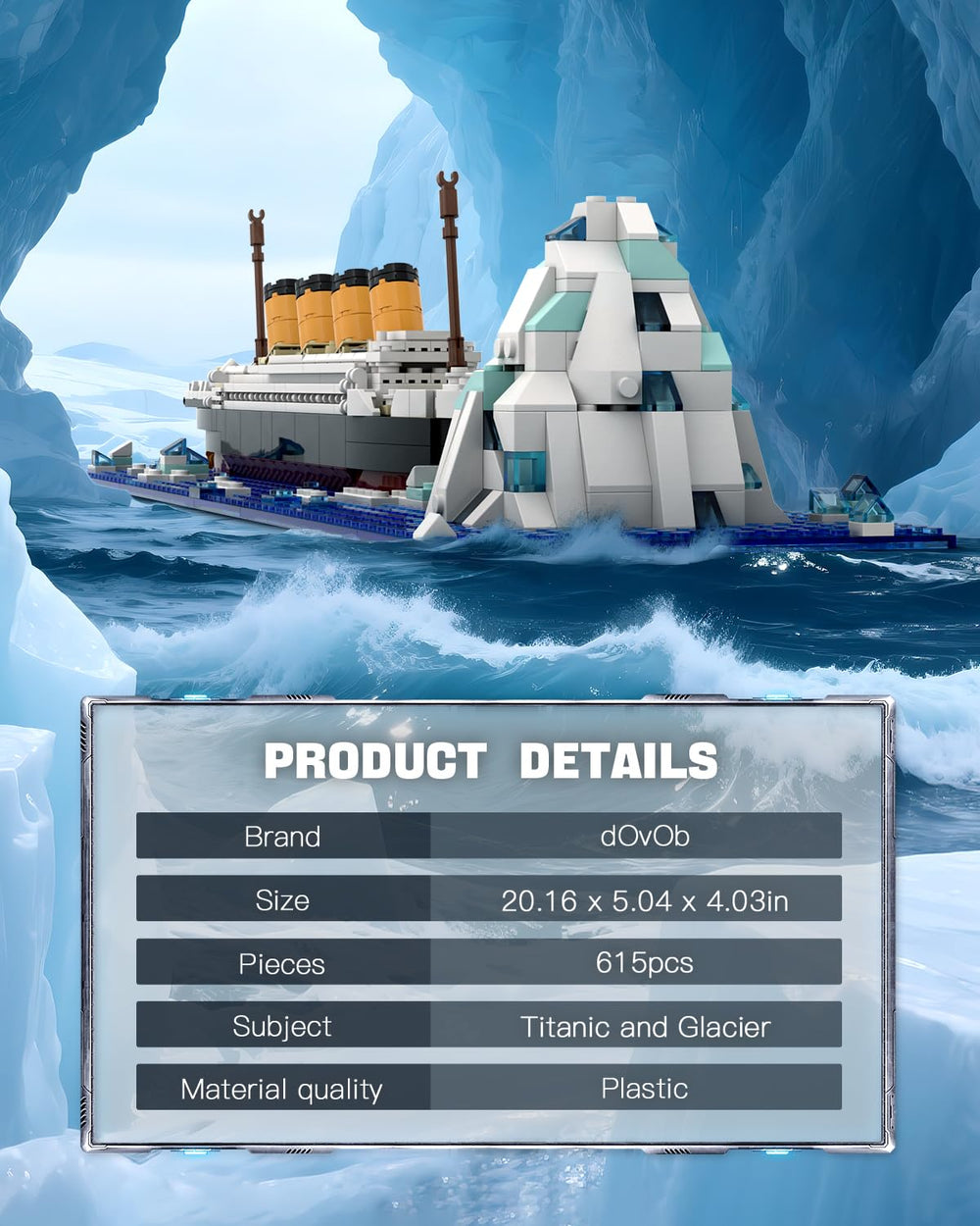 dOvOb RMS Titanic model 615-piece kit ideal for builders.