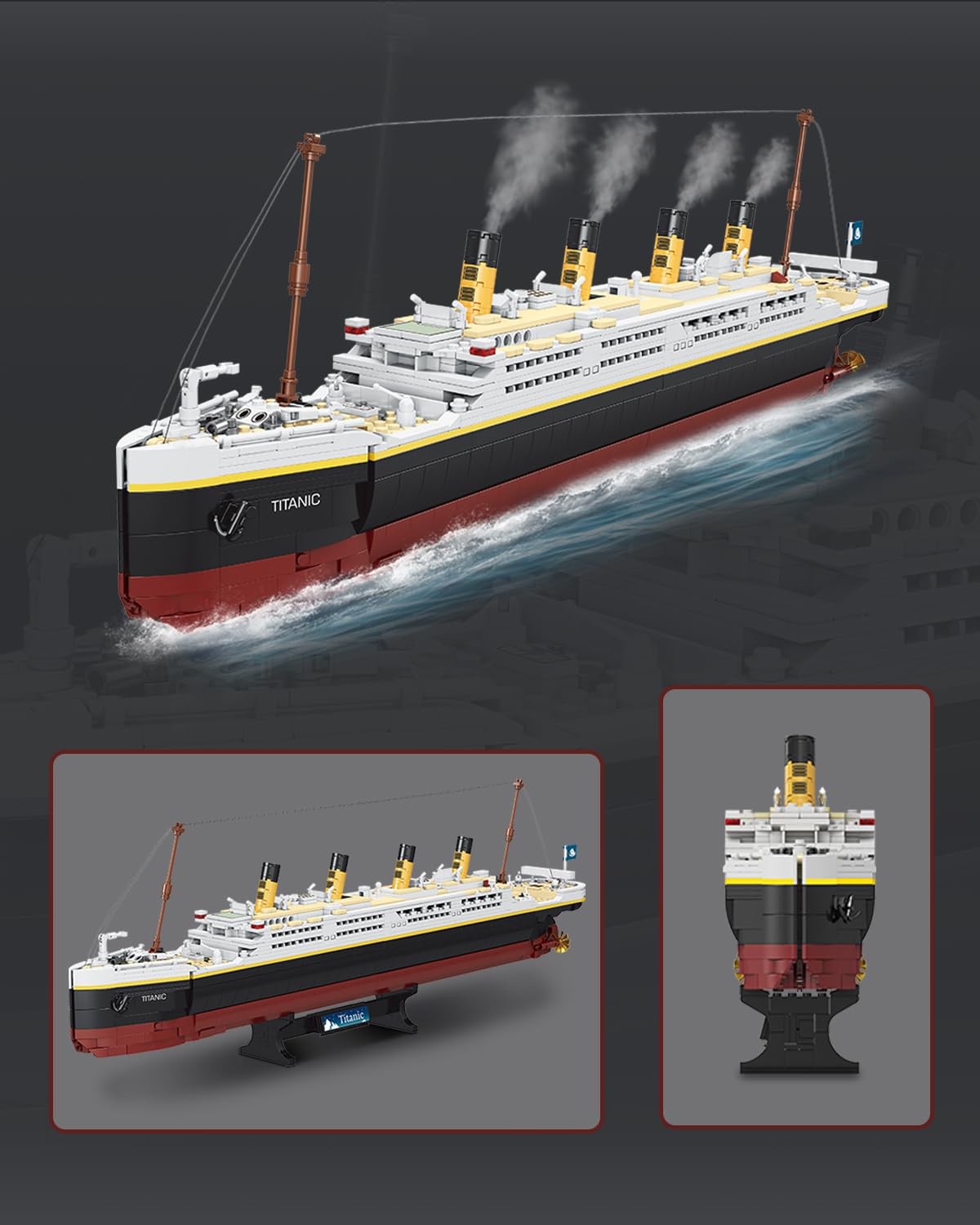 The dOvOb Titanic model uses assorted sizes and hues for realistic display.