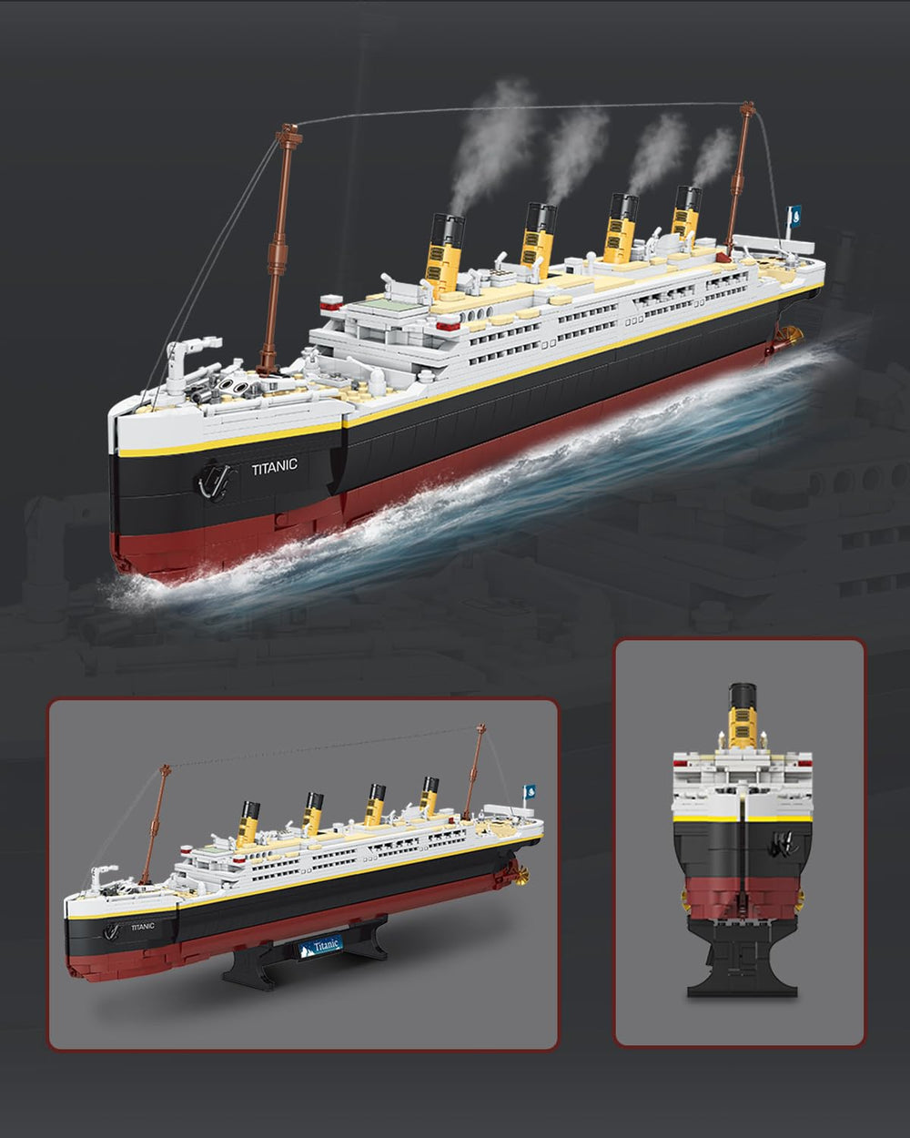 The dOvOb Titanic model uses assorted sizes and hues for realistic display.