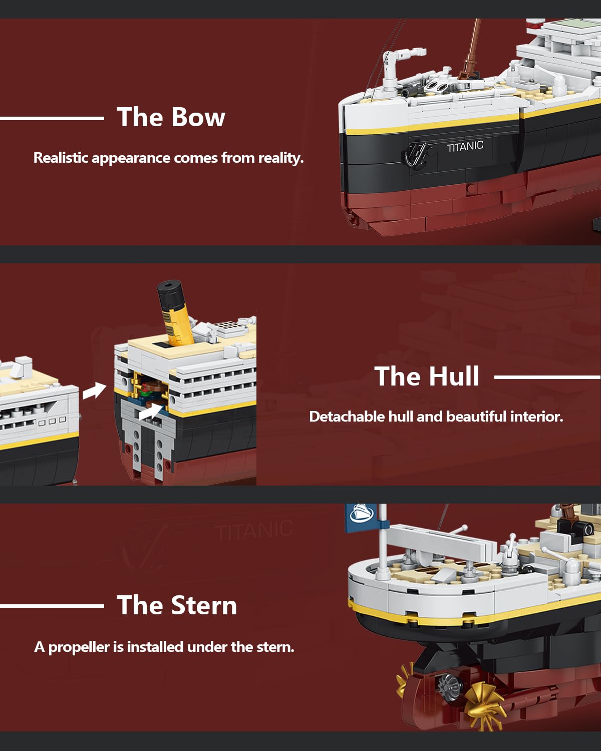 The dOvOb Titanic model packaging is gift-ready for collectors.