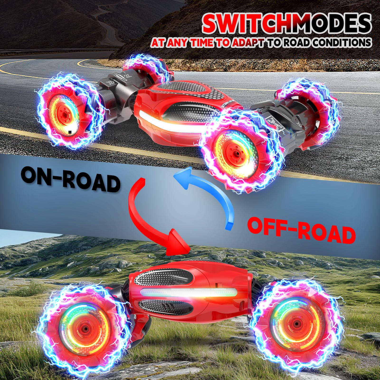 DOVQISK indoor-outdoor driving adapts to floors, gravel, sand, and grass.