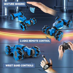 DOVQISK drift-action RC car demonstrates 360° spins and thrilling stunts.