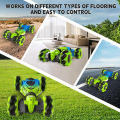 DOVQISK RC drift car double-sided design for versatile play in any space.