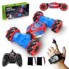 DOVQISK remote control car front view in red and blue for fast, engaging racing