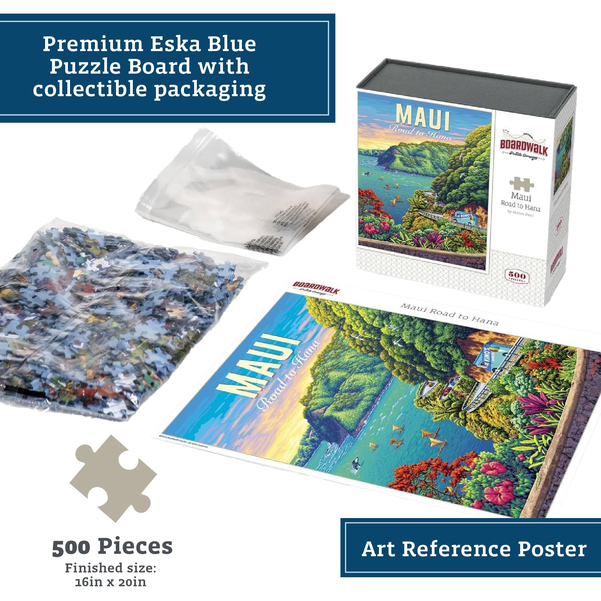 DOWDLE puzzle pieces on blue Eska board, durable construction for repeated use