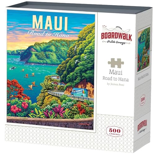 DOWDLE James Poai artwork on Maui Road to Hana puzzle, vibrant colors and playful details