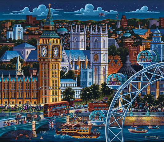 Dowdle London boardwalk scene puzzle showing precise interlocking design