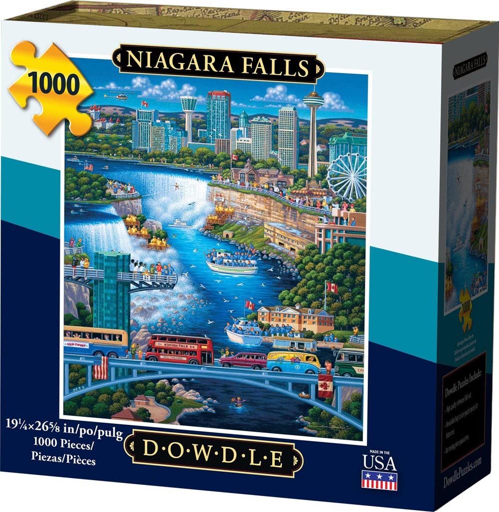 Dowdle Niagara Falls 1000-piece puzzle cover art with rich colors for family night