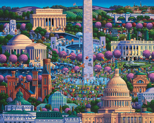 Dowdle Puzzle Washington DC Mall 500-piece city detail aids focused assembly.