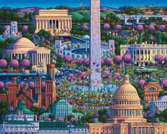 Dowdle Puzzle Washington DC Mall 500-piece city detail aids focused assembly.