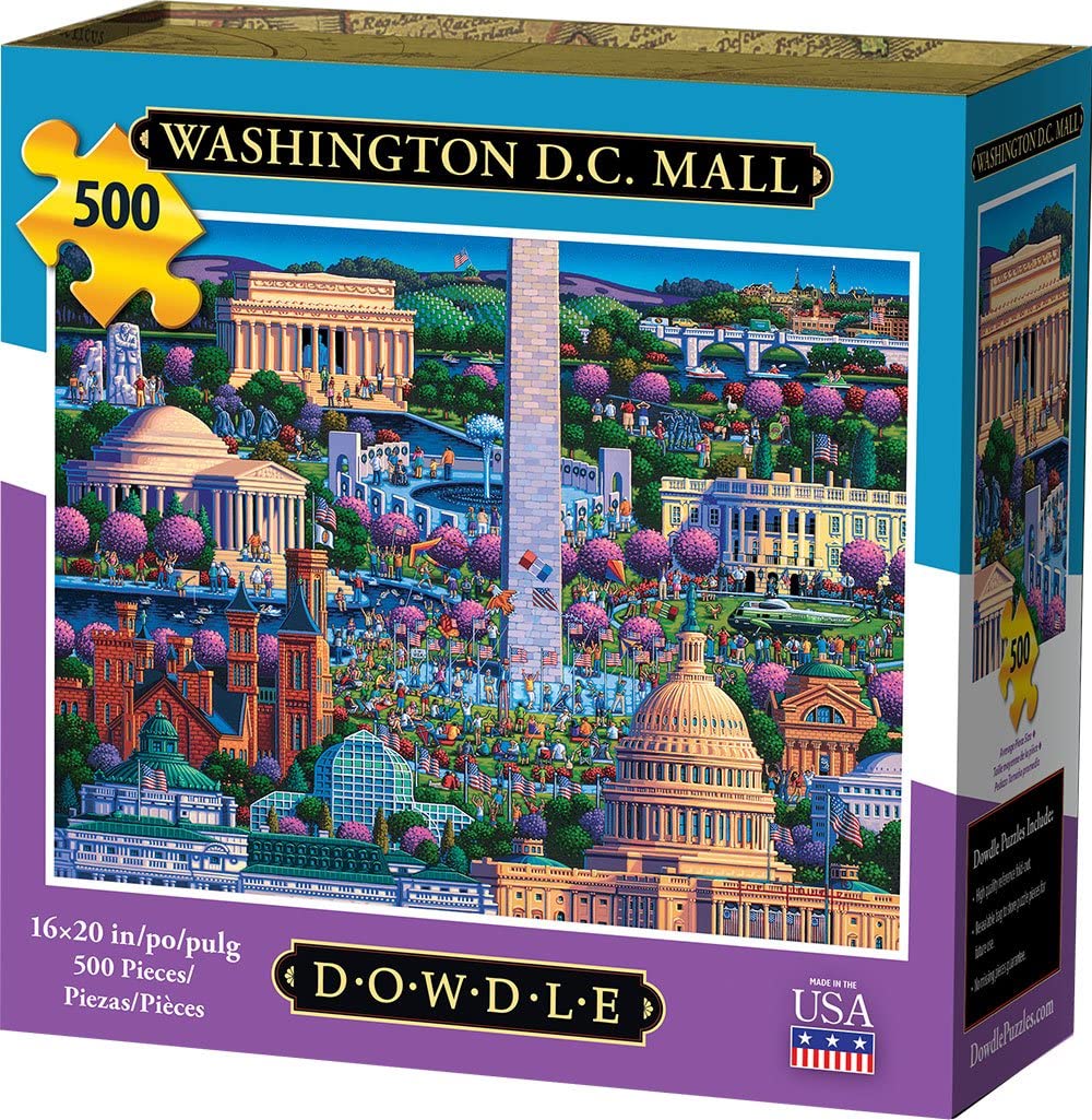 Dowdle Puzzle Washington DC Mall 500-piece front cover ideal for family night.