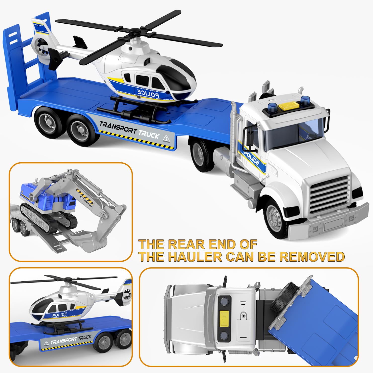 DOWELLIN friction-powered truck in action boosts fine motor skills.