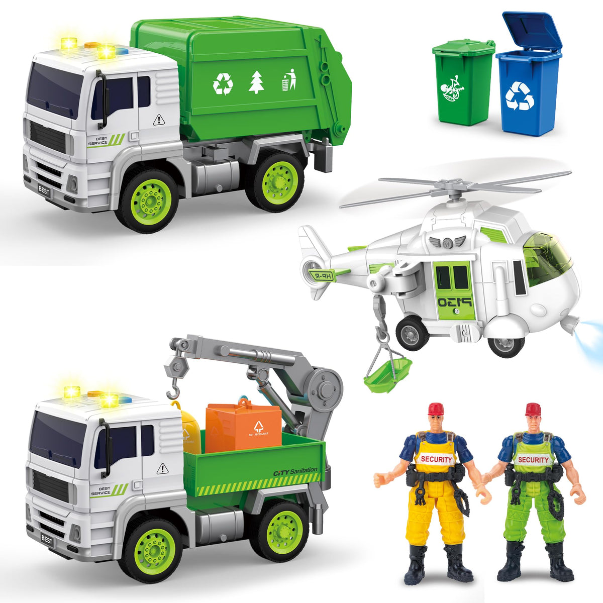Dowellin garbage truck toy with friction-powered wheels for smooth, engaging play.