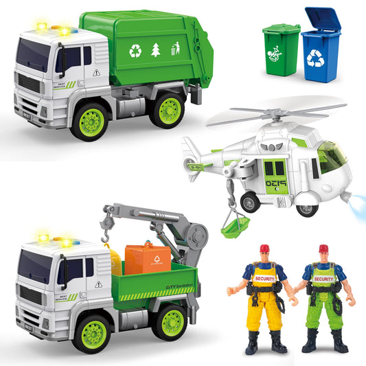 Dowellin garbage truck toy with friction-powered wheels for smooth, engaging play.