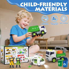 Dowellin sanitation truck toy featuring light and siren effects for immersive pretend play.