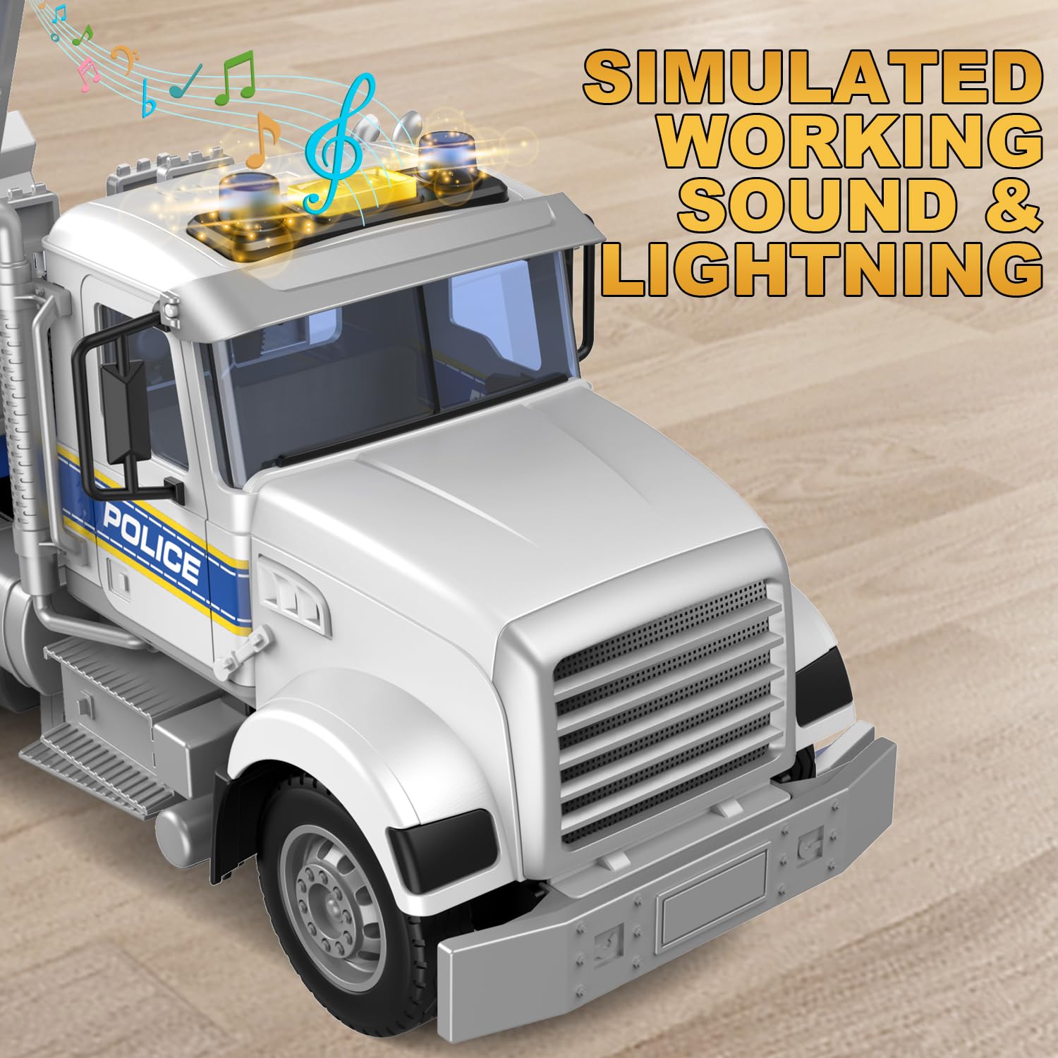 DOWELLIN transport truck with trailer function demonstrates loading and unloading during play.