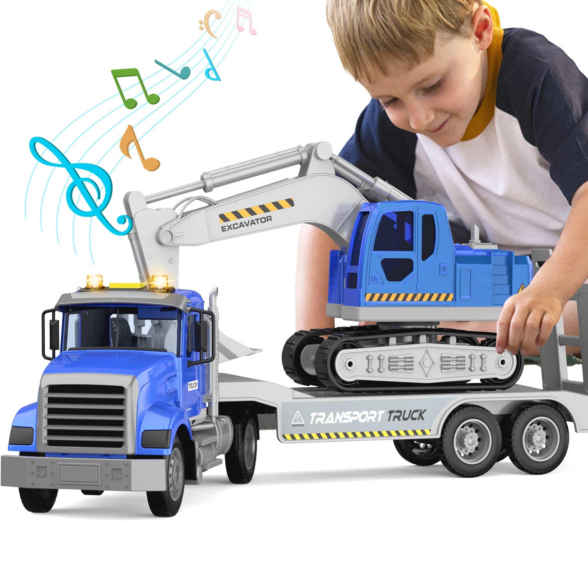 Dowellin Transports Trucks front view showcases a large carrier for imaginative play.